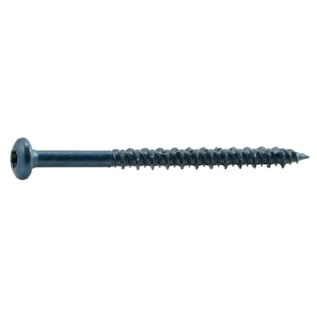Torquemaster Masonry Screw, 3/16" Dia., Pan, 2 3/4 in L, Steel Blue Ruspert, 100 PK 52441